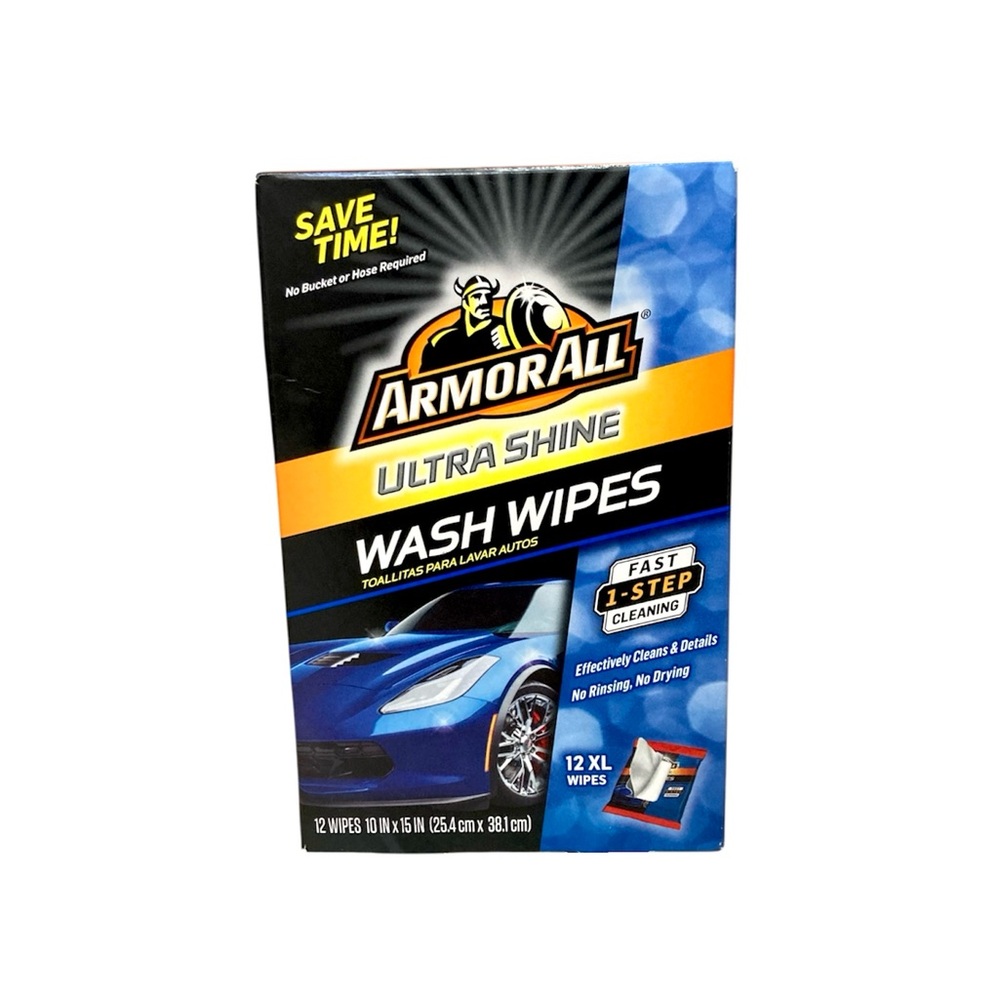 Armor All Ultra Shine Car Wash Wipes Armorall 12 XL Wipes
